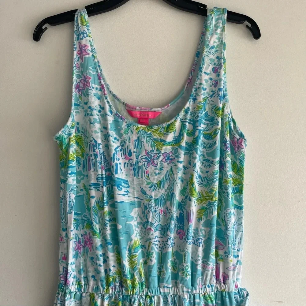 Lilly Pulitzer Analee Tropical Ruffle Romper What A Lovely Place 33087